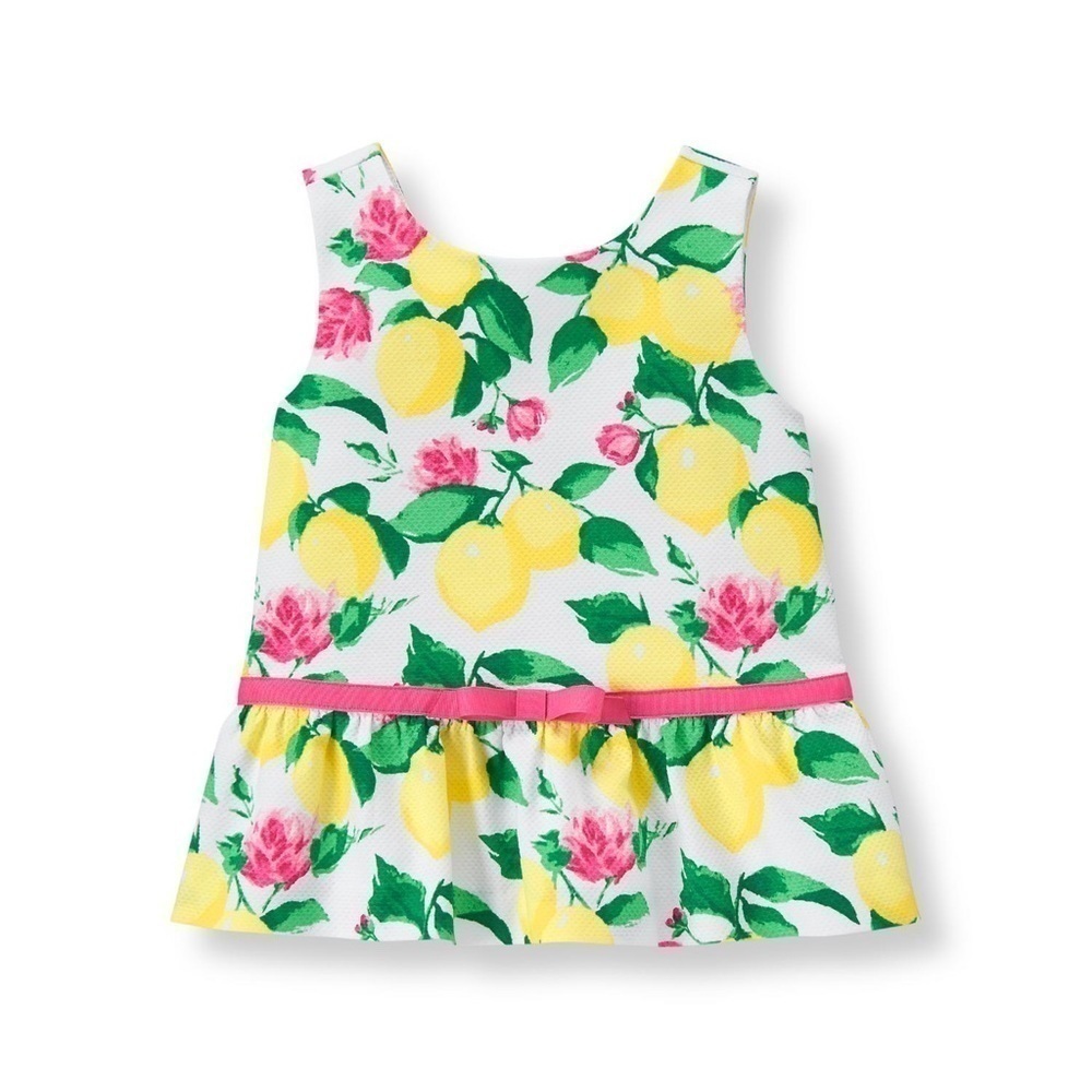 Janie & Jack girls LEMON PEPLUM TOP 12/18m
